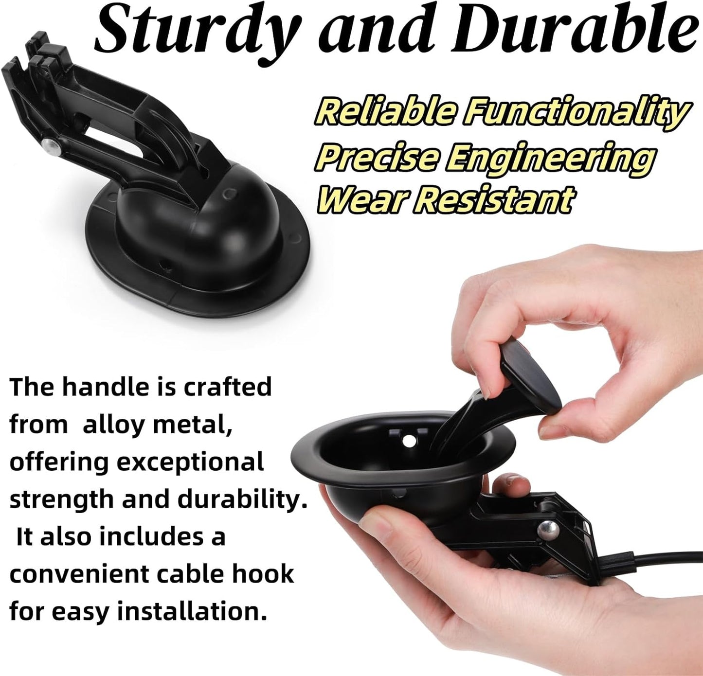 2 Sets of Metal Recliner Release Pull Handle, Universal Heavy Duty Sofa Release Lever Pull Handle with Cable, Recliners Repair Replacement Parts Fits Most Furniture Recliner Couch Sofa Chair