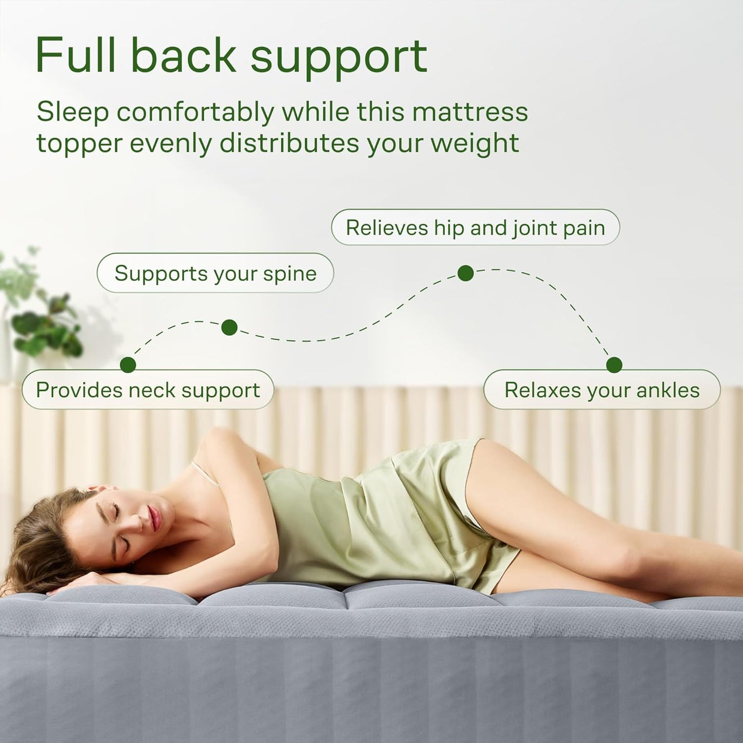 Ultra Soft Queen Size Mattress Topper - Viscose Made from Bamboo Pillow Top Mattress Pad for Back Pain Relief - Naturally Cooling for Hot Sleepers, Grey