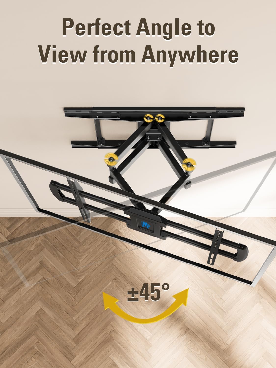 Mounting Dream TV Wall Mounts Bracket for Most 42-84 Inch TVs, UL Listed Premium TV Mount Full Motion with Articulating Arms, Max VESA 600x400mm and 100LBS, Fits 16", 18", 24" Studs, MD2296-24K