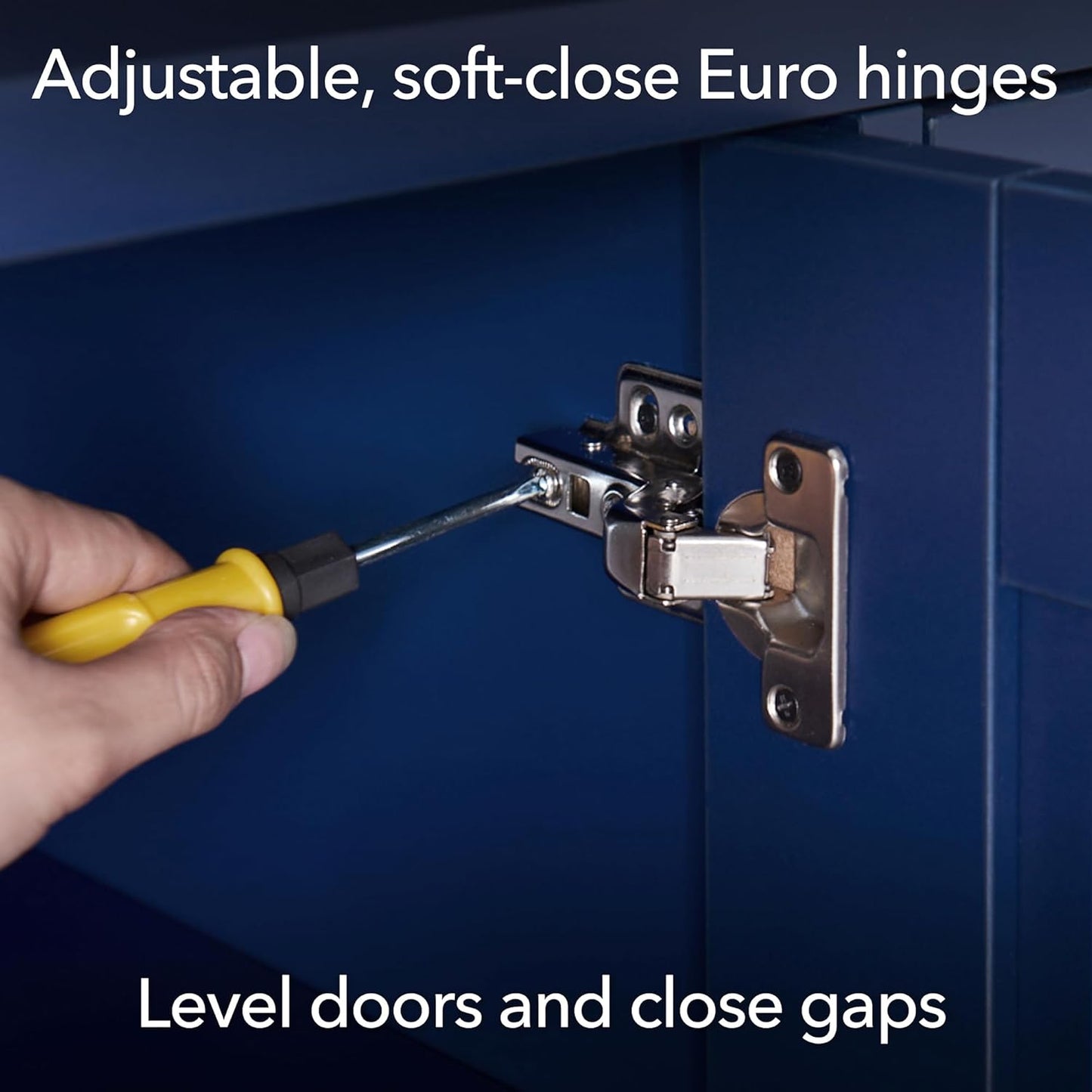 Henn&Hart Rectangular TV Stand for TV's up to 75" in Navy, for Home, Living Room, Bedroom, Entertainment Room, Office