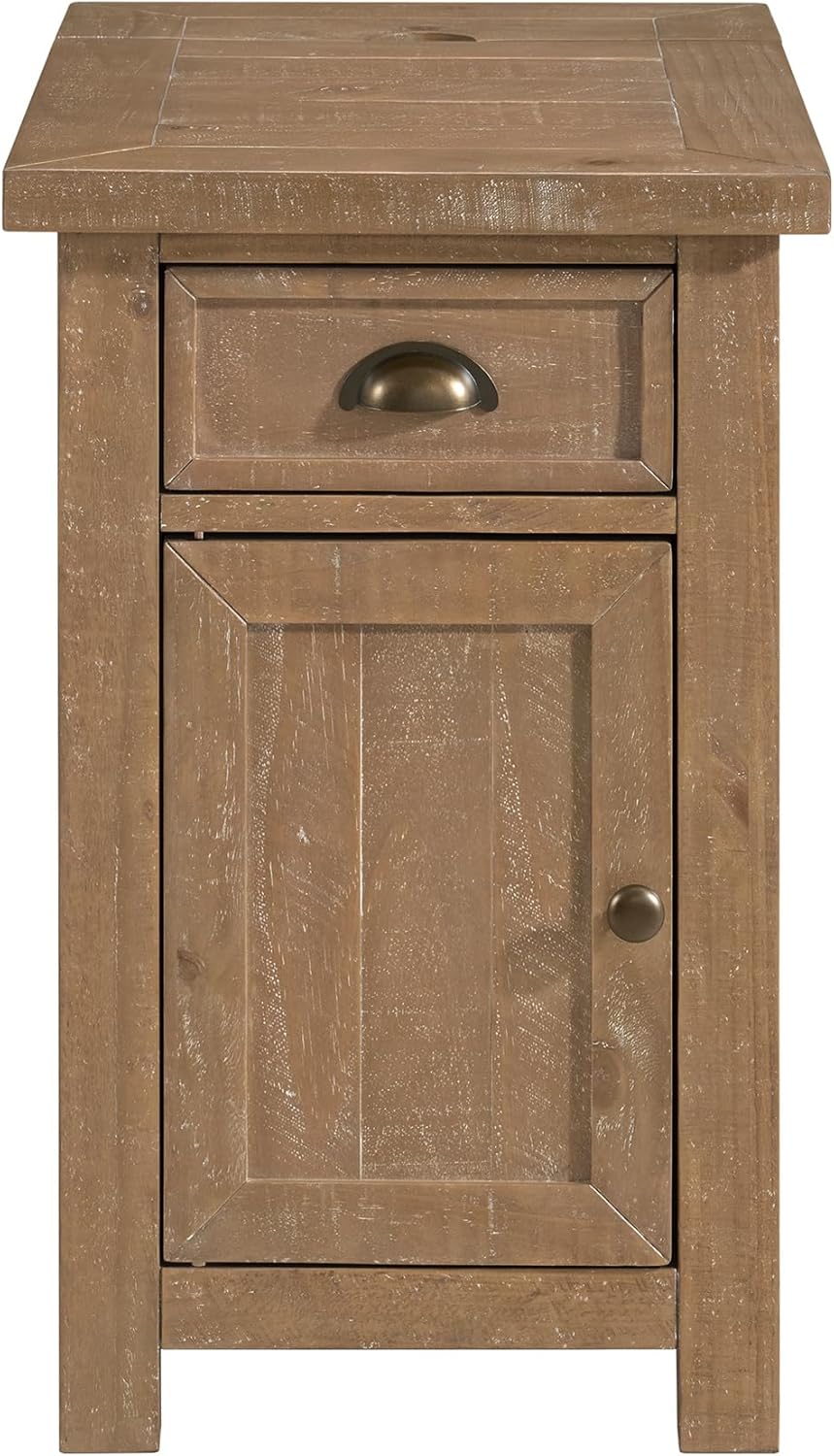 Martin Svensson Home Monterey Chairside Table with Power, Driftwood