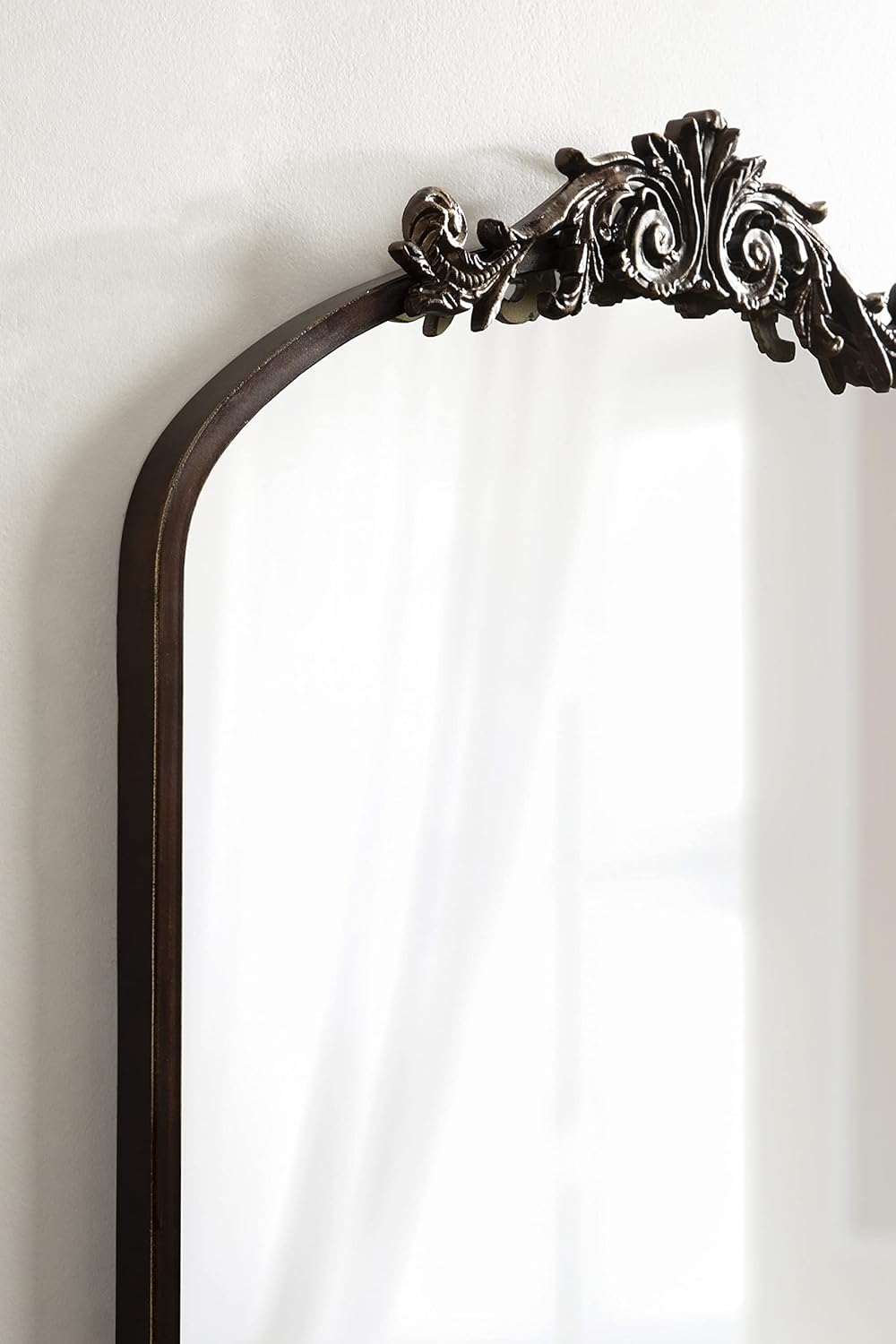 Kate and Laurel Arendahl Ornate Traditional Arched Mirror; 24 x 36; Bronze; Decorative Baroque Style Arched Wall Mirror with Ornamental Crown