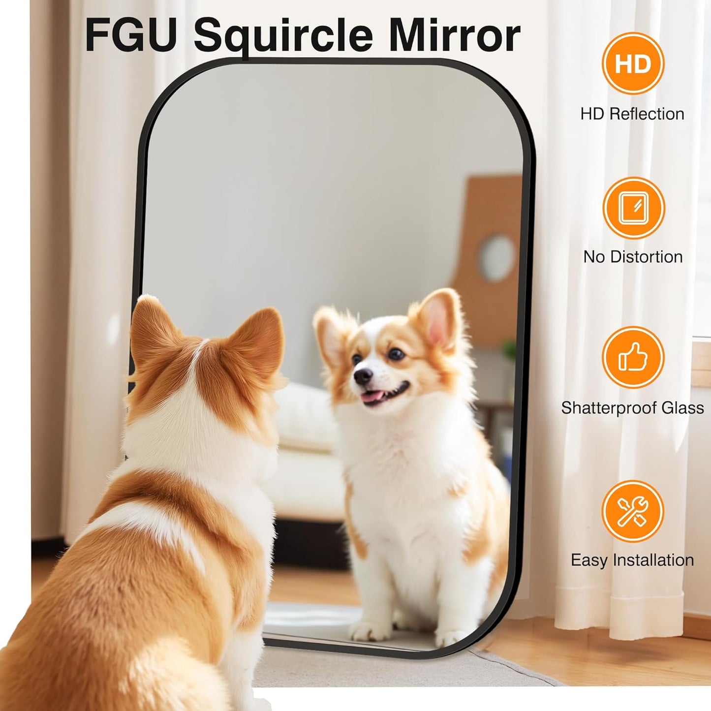 Bathroom Mirrors for Over Sink, 24x36 Black Vanity Mirror for Bathroom Sink, HD Shatterproof Squircle Wall Mirror for Bathroom Washroom Lavatory Restroom Metal Frame