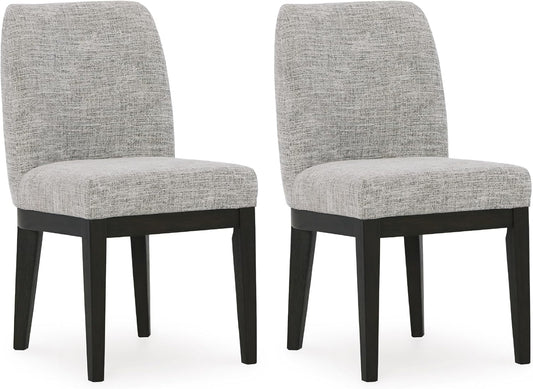Signature Design by Ashley Burkhaus Traditional Upholstered Dining Chair, Set of 2, Dark Brown