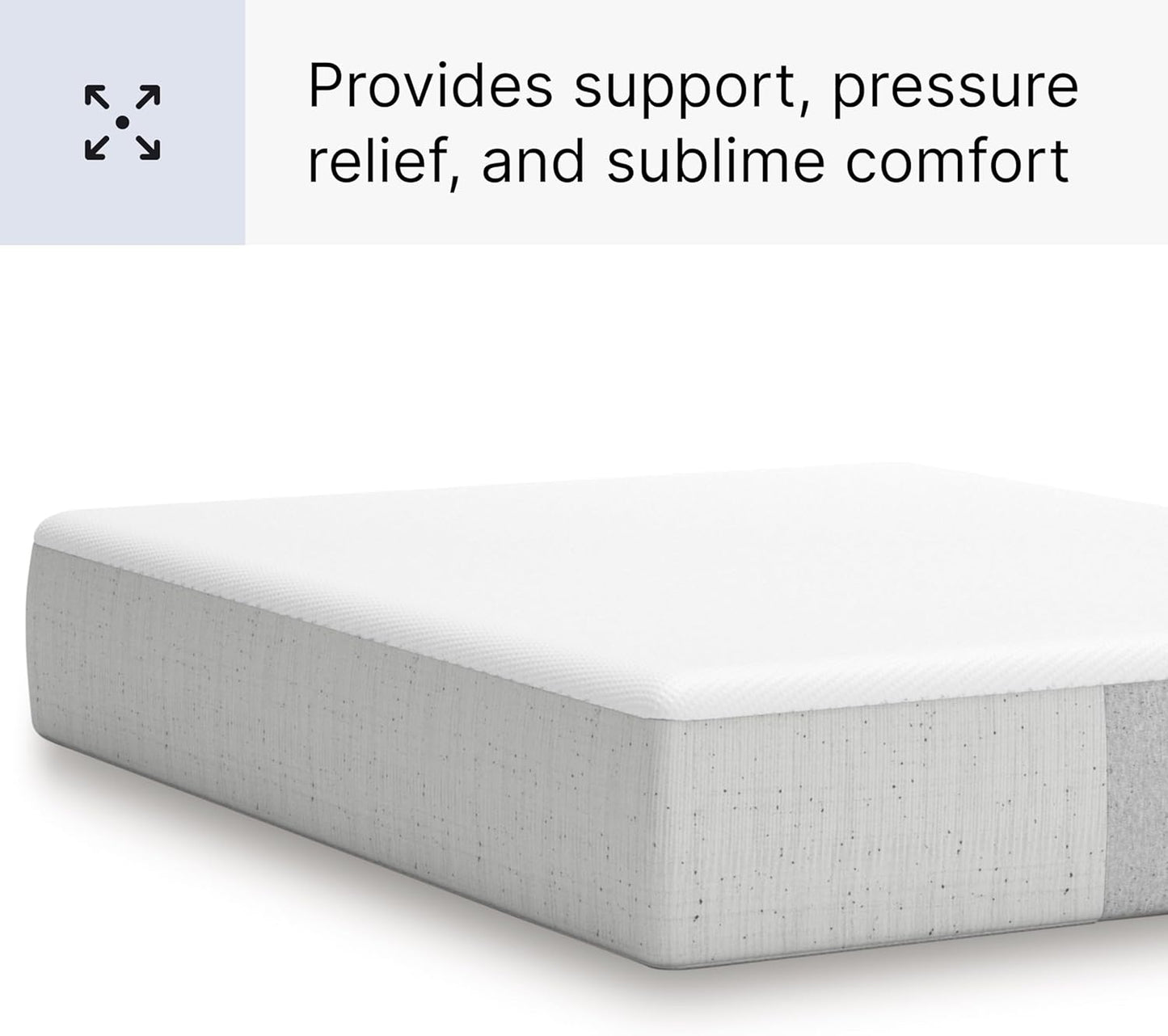 Signature Design by Ashley Queen Size Cool Max 12 Inch Medium Plush Cooling Gel Infused Memory Foam Mattress for Pressure Relief, Fiberglass Free, Mattress in A Box