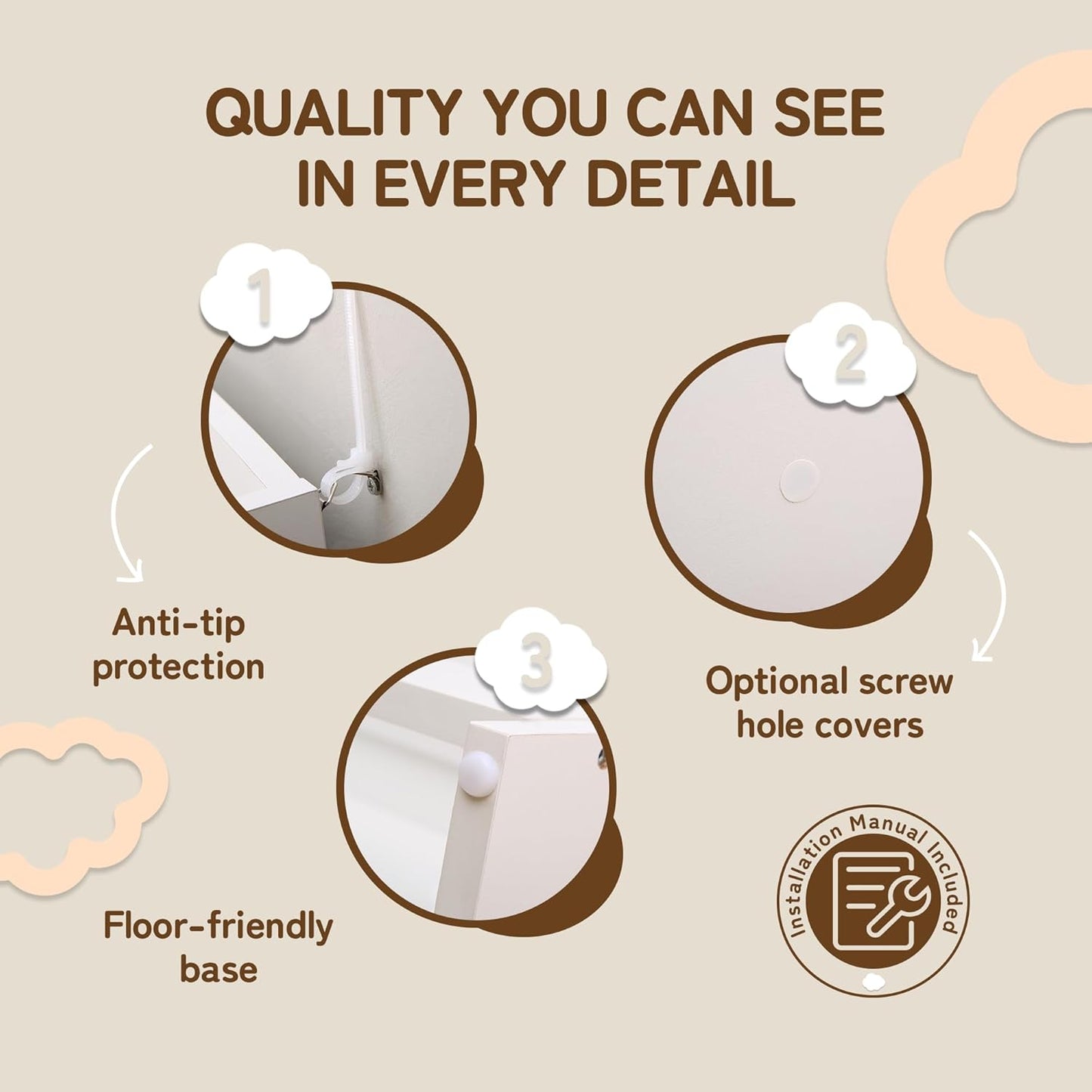 TOETOL 4-Tier Kids Bookshelf - Toddler Book Display Shelves for Classrooms, Playrooms, and Nursery - Wooden Children Book Rack (White)