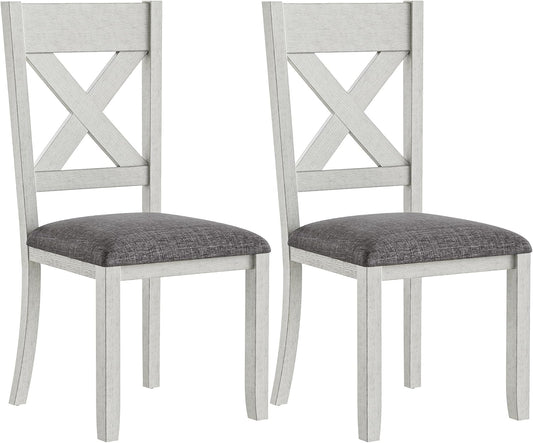 Solid Wood Dining Chair Set of 2, Part of Dining Table Set, Mix and Match Table, Chair Sold Separately for Dining Room, Kitchen, Grey