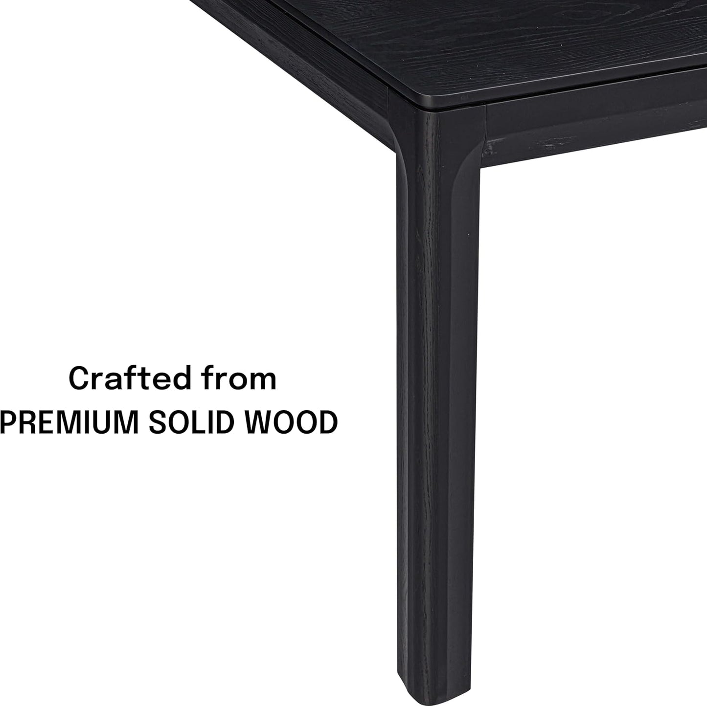 NTC Flow 55 Inch Modern Design, Rectangular Dinner Table for Dining Room, Living Room Furniture, Effortless Assembly, Burnt Black