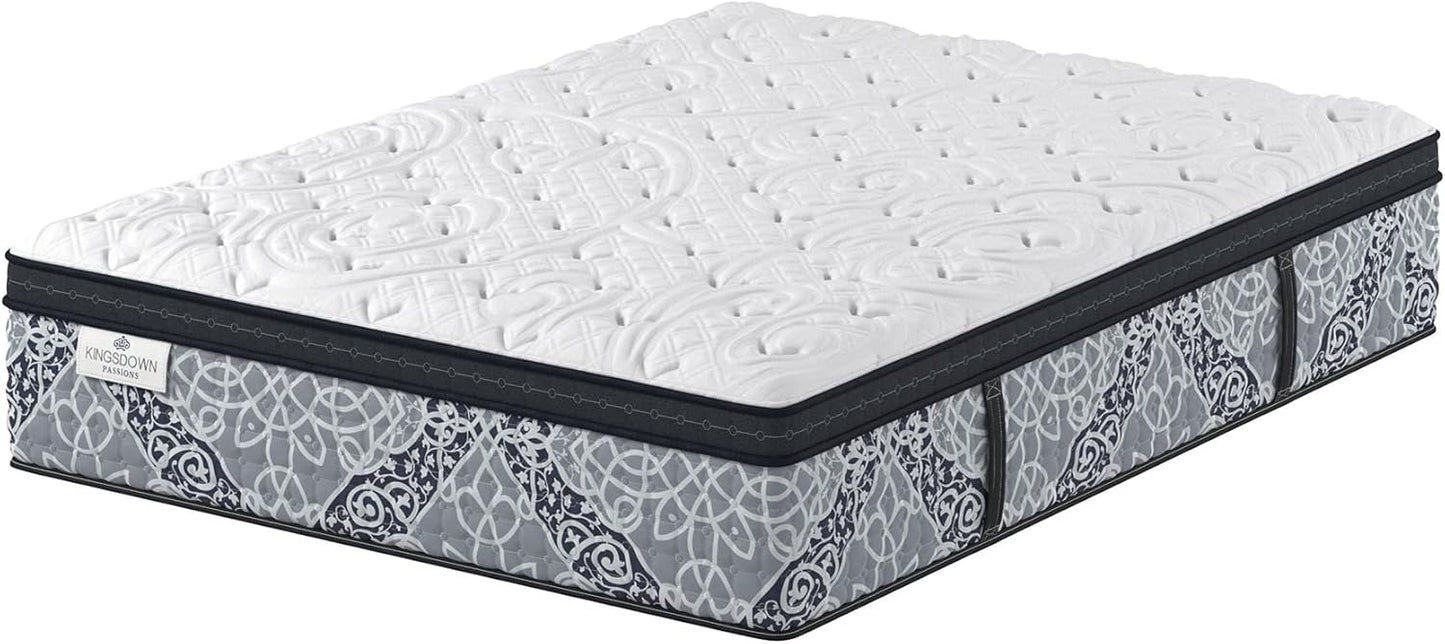 Kingsdown Firm Euro Pillow Top Hybrid Twin Mattress Cooling Gel Memory Foam Layer Multi-Layered Motion Isolation Cool Sleep Quilted Top Luxury Mattresses, 15-inch, Passions Engleson