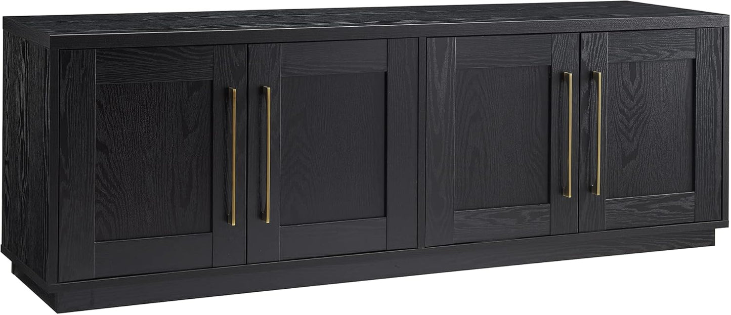 Henn&Hart Tillman Rectangular TV Stand for TV's up to 80" in Black Grain