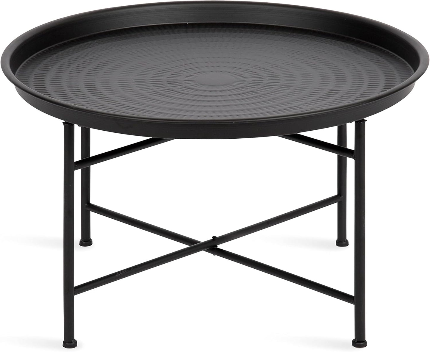 Kate and Laurel Mahdavi Modern Coffee Table, 26 x 26 x 16, Black, Unique Coffee Table with Sophisticated Design