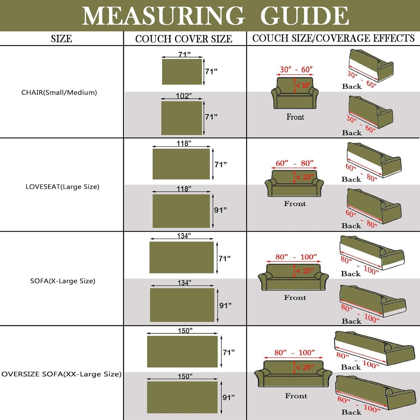 HANDONTIME Boho Geometric Couch Covers for Sofa Pet Friendly Avocado and Black Sofa Covers Washable Chenille Couch Blanket Cover for 2 3 Cushion Couches Pet Protector Furniture Cover Soft, 71" X 118"