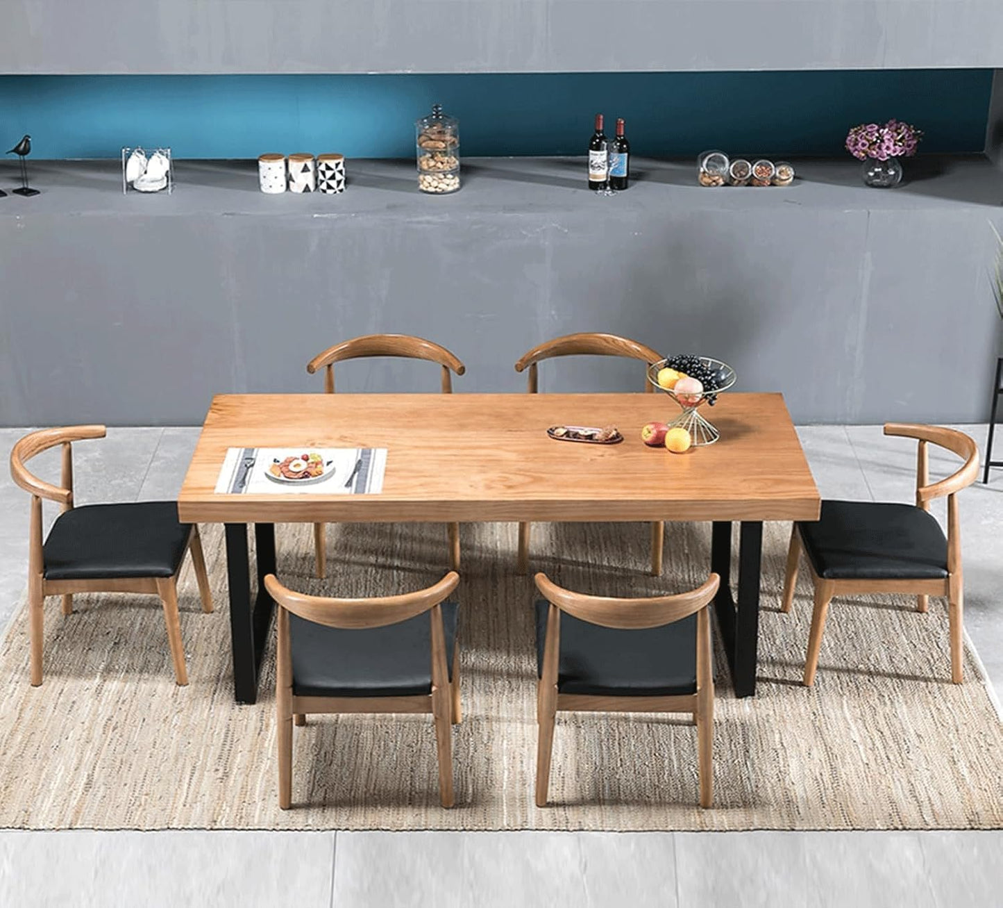 Solid Wood Dining Table Modern Minimalist Durable Stylish for Office and Home Flexible Use as Dining Table or Office Desk Perfect for Kitchen Dining Room Living Room(47*23.5*29.5)