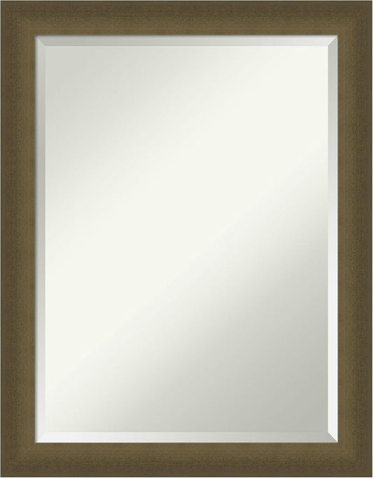 Amanti Art Bronze Bathroom Mirror for Over Sink, 28x22 Blaine Light Bronze Narrow Rectangle Vanity Mirror, Medium Modern Contemporary Frame, Hangs Horizonally and Vertically, Bathroom Wall Decor