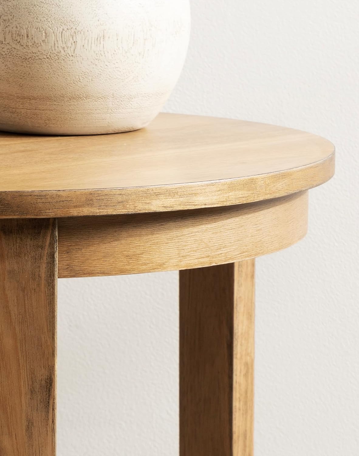 Kate and Laurel Foxford Tiered Round Side Table; 22 x 22 x 24; Natural Brown; Transitional Two-Tier Circle Nightstand Table with Storage and Resilient Wood Construction for Bedroom Decor