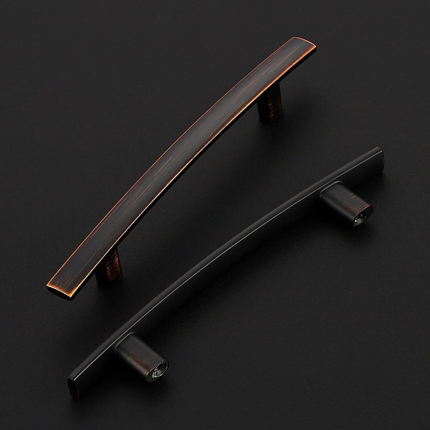 15 Pack Cabinet Handles 4" Hole Center - Curved Cabinet Pulls Oil Rubbed Bronze Drawer Pulls for Kitchen Cupboard Solid Hardware for Dresser Drawer Arch Hardware