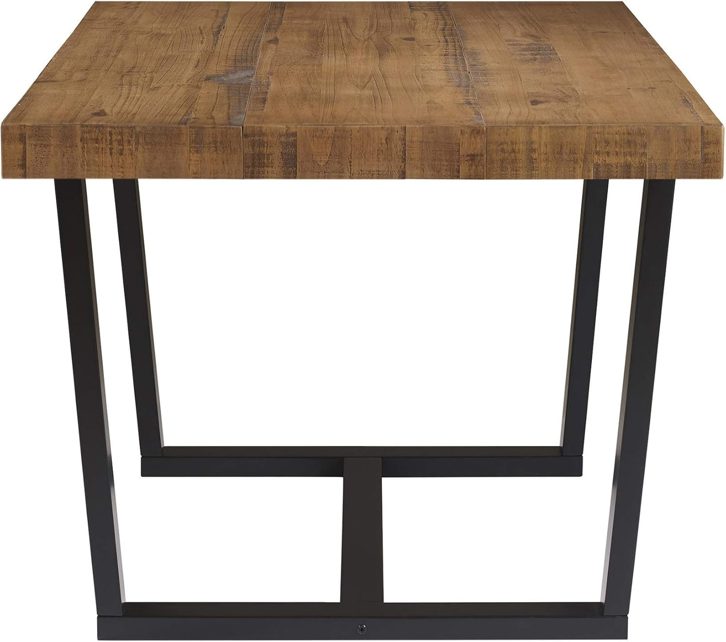 Walker Edison Durango Distressed Solid Wood Dining Table, 52 Inch, Rustic Oak