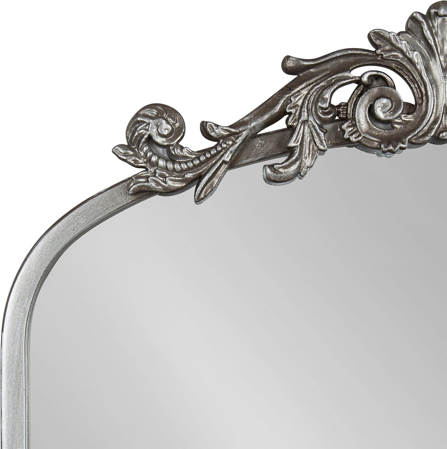 Kate and Laurel Arendahl Traditional Ornate Wall Mirror, 19 x 31, Antique Silver, Decorative Mirror with Baroque Inspired Detailing