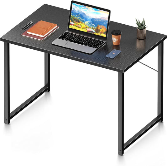 Coleshome 32 Inch Computer Desk, Modern Simple Style Desk for Home Office, Study Student Writing Desk, Black