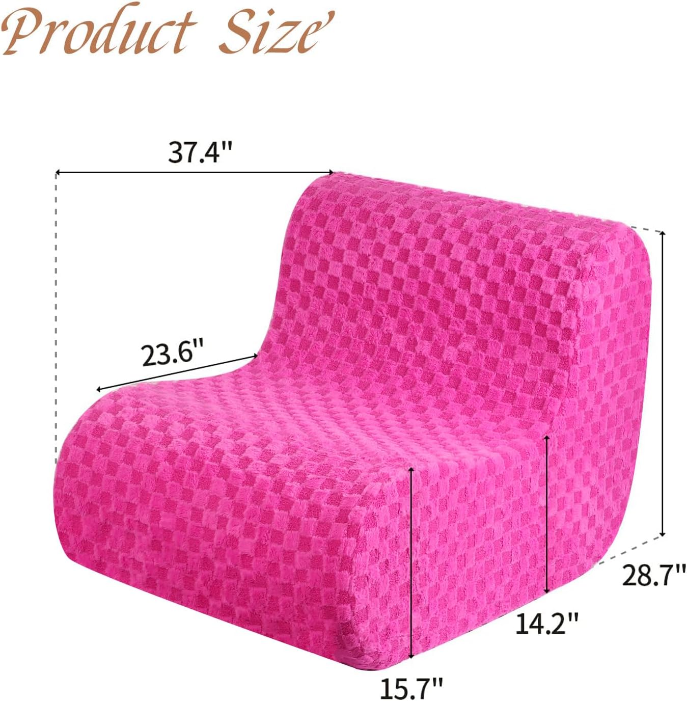 Bean Bag Chairs for Adults, Comfy Floor Sofa with Memory Foam, Giant Bean Bag Couch for Living Room Bedroom Dorm Office, Pink