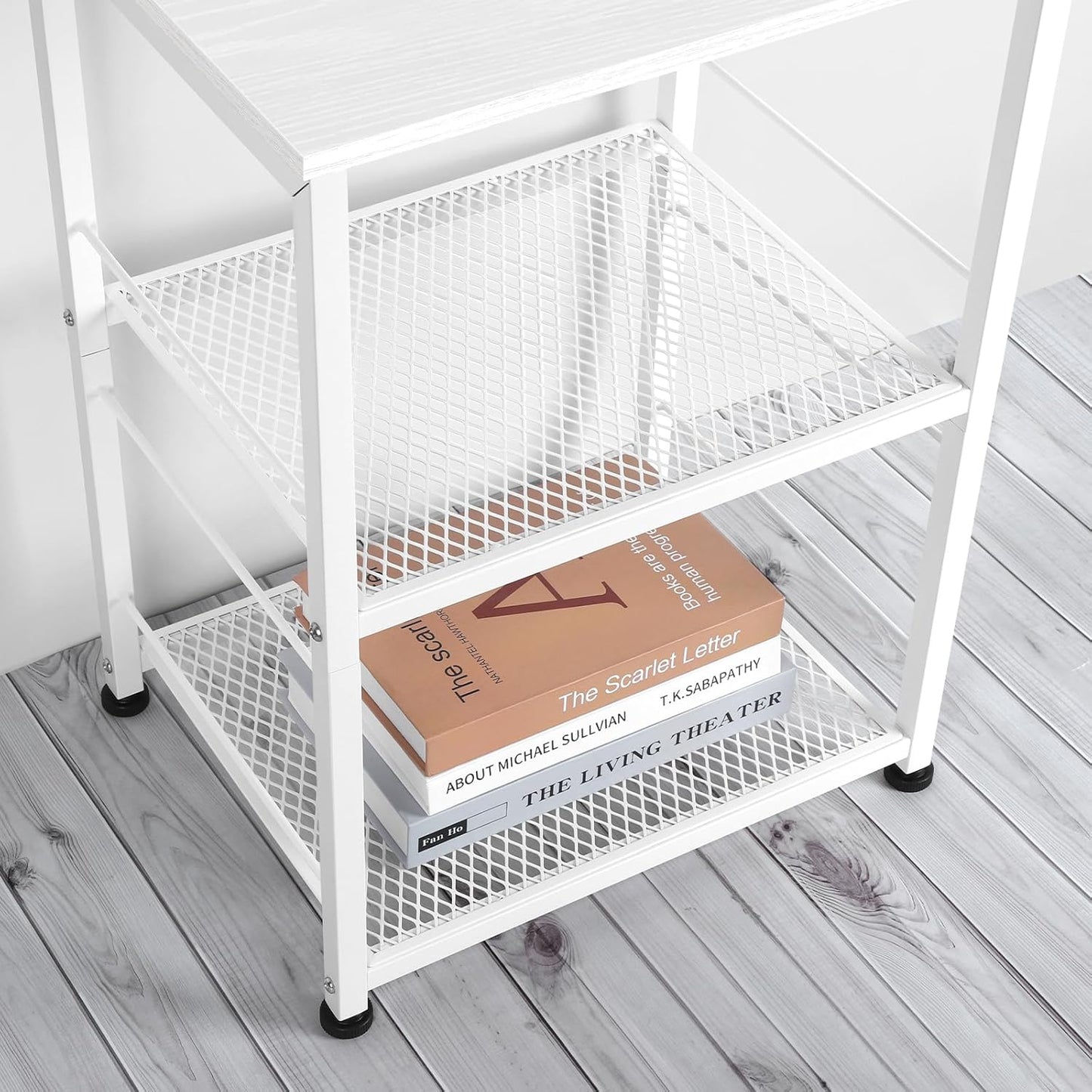 OYEAL End Table, Small Side Table Living Room, White Nightstand with 2-Tier Storage Shelf, Printer Stand Sofa Table for Small Spaces, Living Room, Bedroom, Easy Assembly