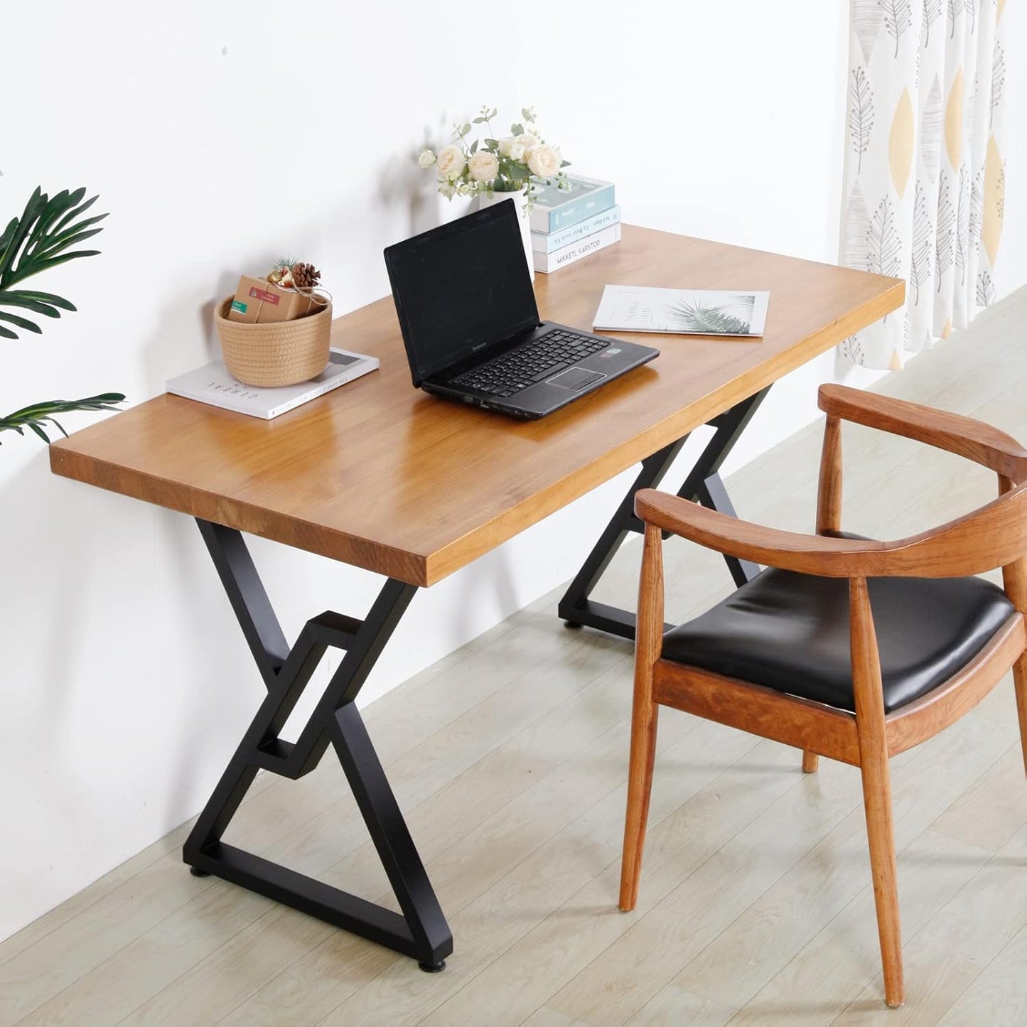 SSS Furniture Metal Table Legs 2 Pack Heavy Duty Furniture Legs 28”Height 20”Wide Rustic Decory Square Tube Iron Desk Legs Office Table Legs Industrial Country Style Metal Dining Legs