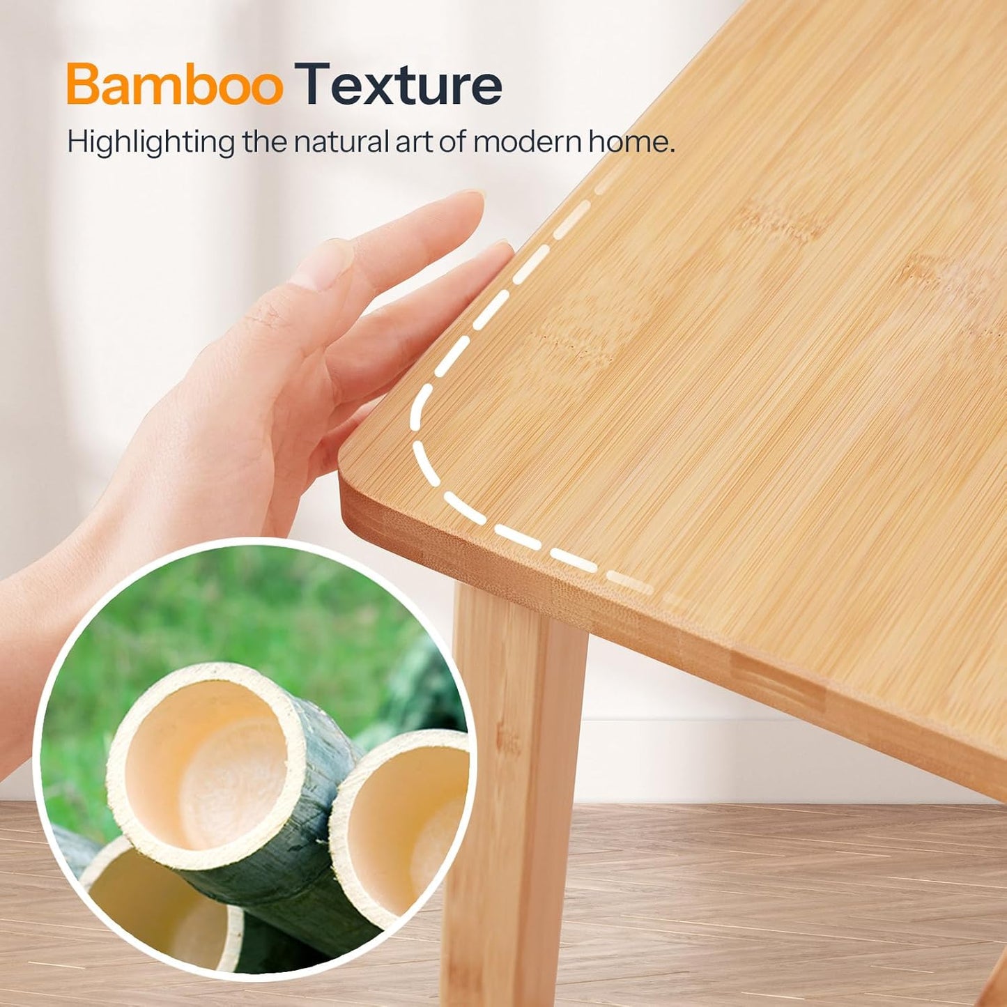 HOOBRO 39.3'' Bamboo Dining Bench, Farmhouse Table Bench, Kitchen & Living Room Furniture, Easy to Assemble, Sturdy and Stable, Natural YL03CD01G2