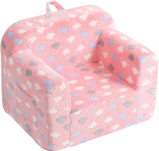 Toddler Chair – Plush Kids Sofa with Carry Handle, Comfy Convertible Lounger for Boys & Girls, Bedroom & Reading Chair