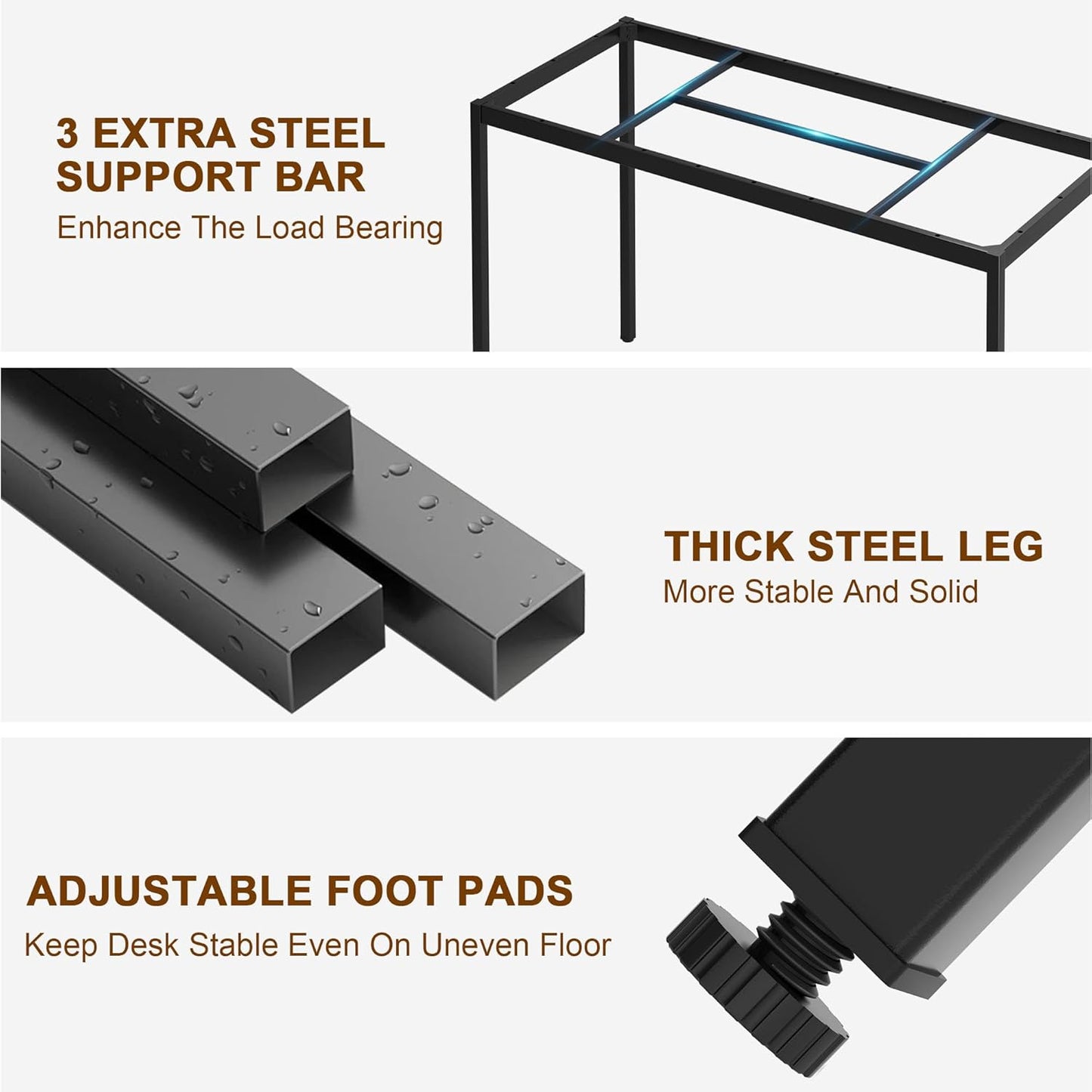 Need 70.8 Inch Executive Office Desk, Large Stylish Computer Desk, Simple Study Writing Desk, Workstation Business Furniture for Home Office, Rustic Brown