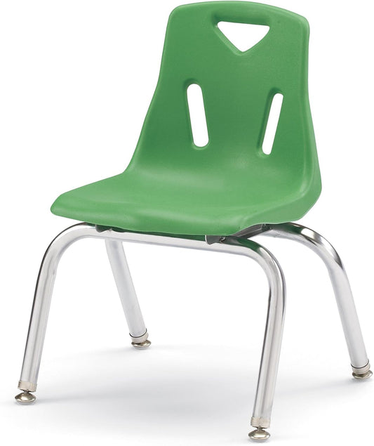 Berries Jonti-Craft 8140JC1119 Stacking Chair with Chrome-Plated Legs, 10" Height, Green