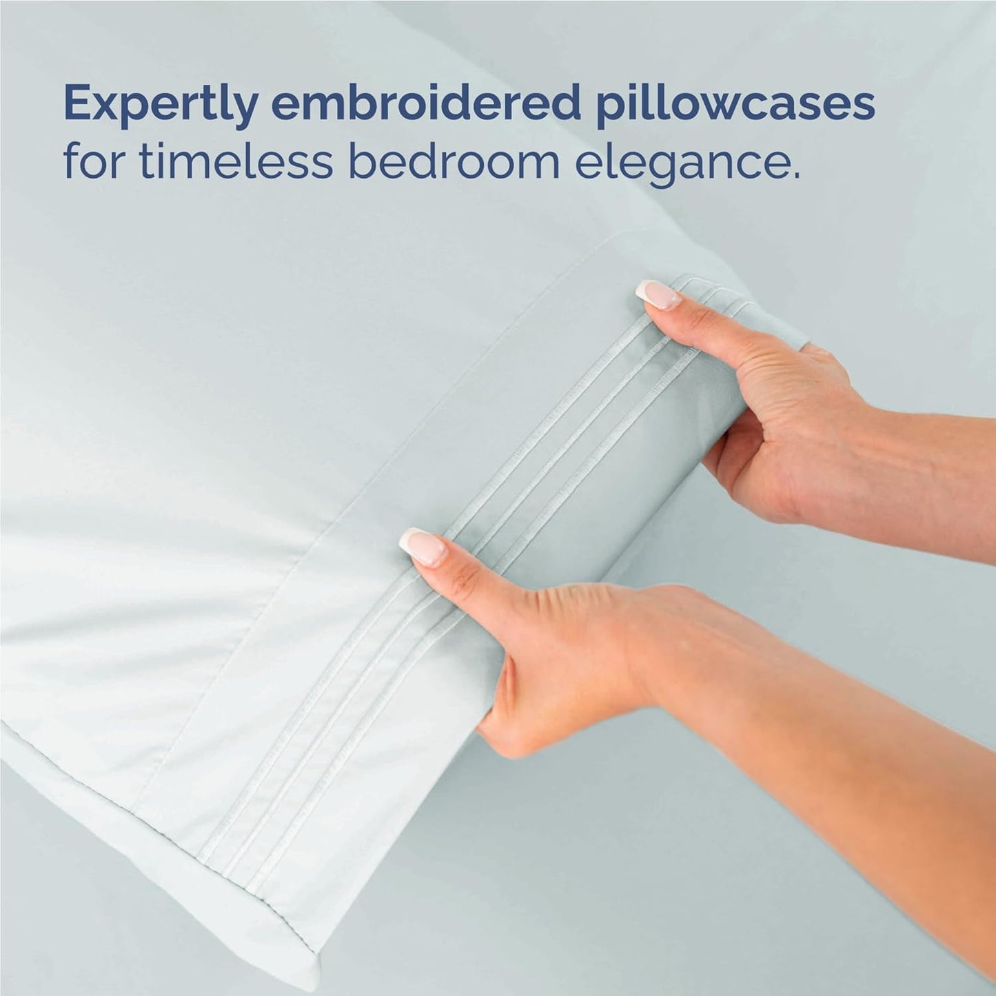 Full Size 4 Piece Sheet Set - Comfy Breathable & Cooling Bed Sheets Set - Hotel Luxury Bedding for Women, Men, Kids, Teens, Boys & Girls - Deep Pockets, Ultra-Soft, Wrinkle Free - Oeko-Tex - Ice Blue