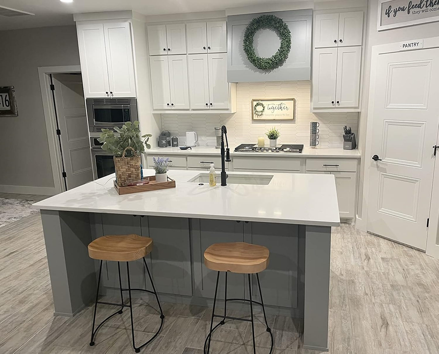 Set of 2 American Elegant Retro Country Style Bar Chair, Modern Fashion Simple Bar Stool, Mid Century Dining Wooden Chair High Stool, 26.8 inches（Black）