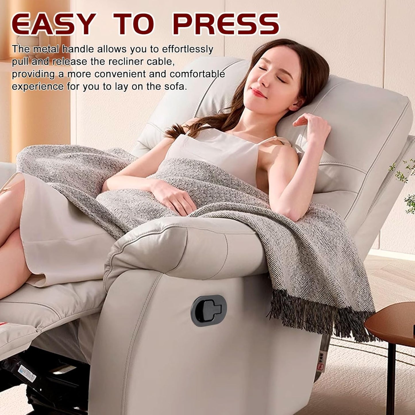 Nonley Recliner Pull Handle - Universal Replacement Parts for Most Major Recliner Couch Sofa Chair Furniture