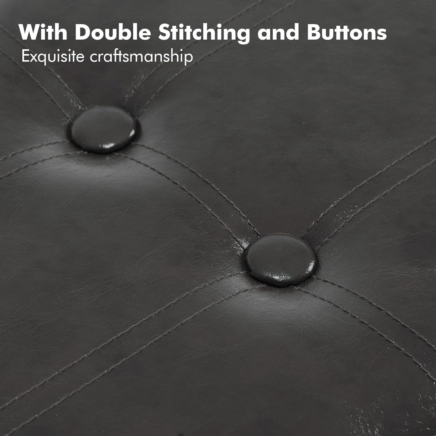 Apicizon 35.5" Shoe Rack Bench, 3-Tier Entryway Bench, with Leather Seat and Metal Frame, Loads 300 lb, Suitable for Living Room, Hallway, Mudroom, Doorway, Black