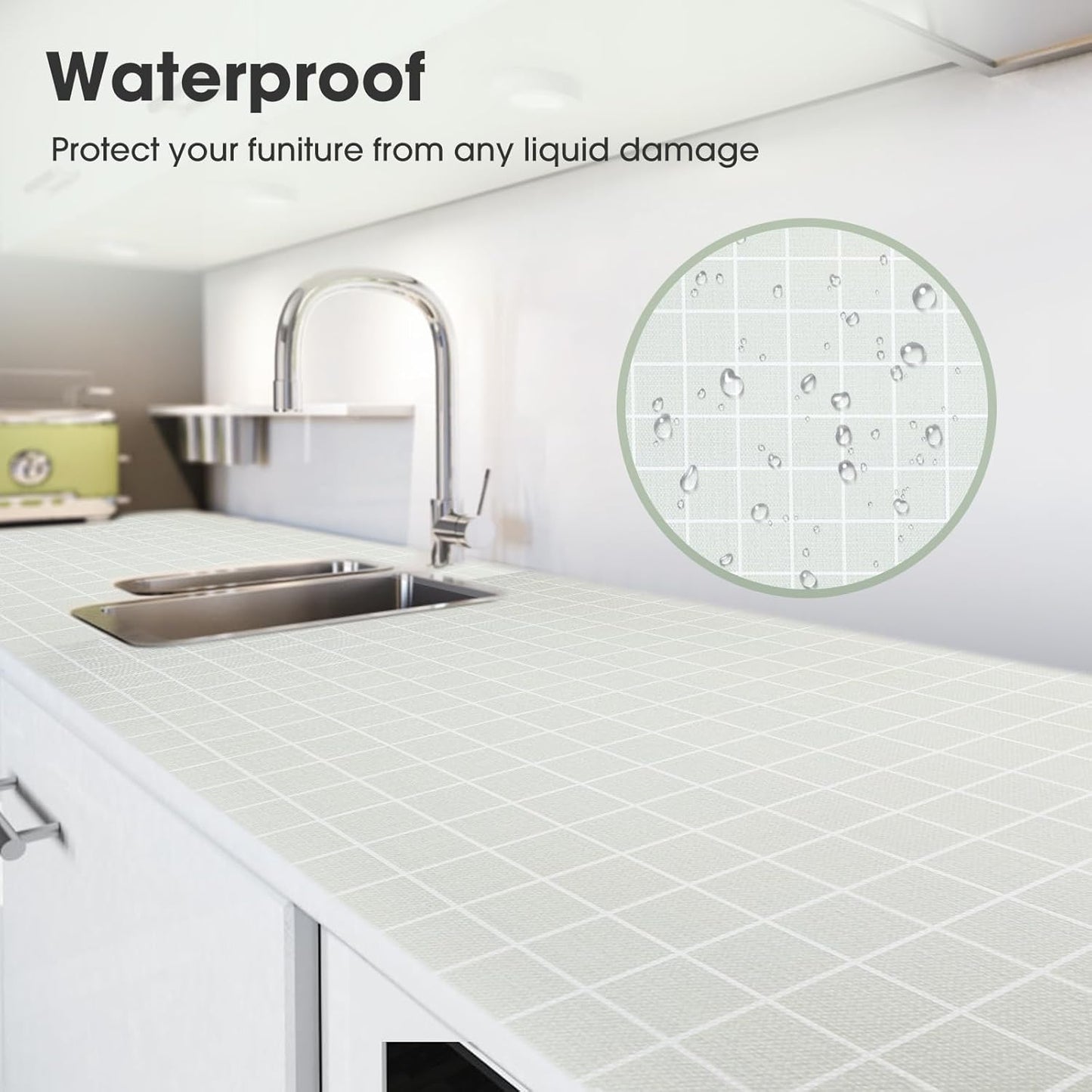 Beautysaid Shelf and Drawer Liner for Kitchen Cabinet, Non Adhesive Non Slip Shelf Paper Waterproof Washable Thickened for Dresser Pantry Shelve Bathroom Protector Liner(Light Green,12 in x 30 FT)