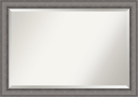 Amanti Art Grey Wall Mirror 29x41 Burnished Concrete Rectangle Bathroom Mirror for Wall Decor Living Room, Large Modern Contemporary Wood Frame, Hangs Horizonally and Vertically, Bathroom Decor