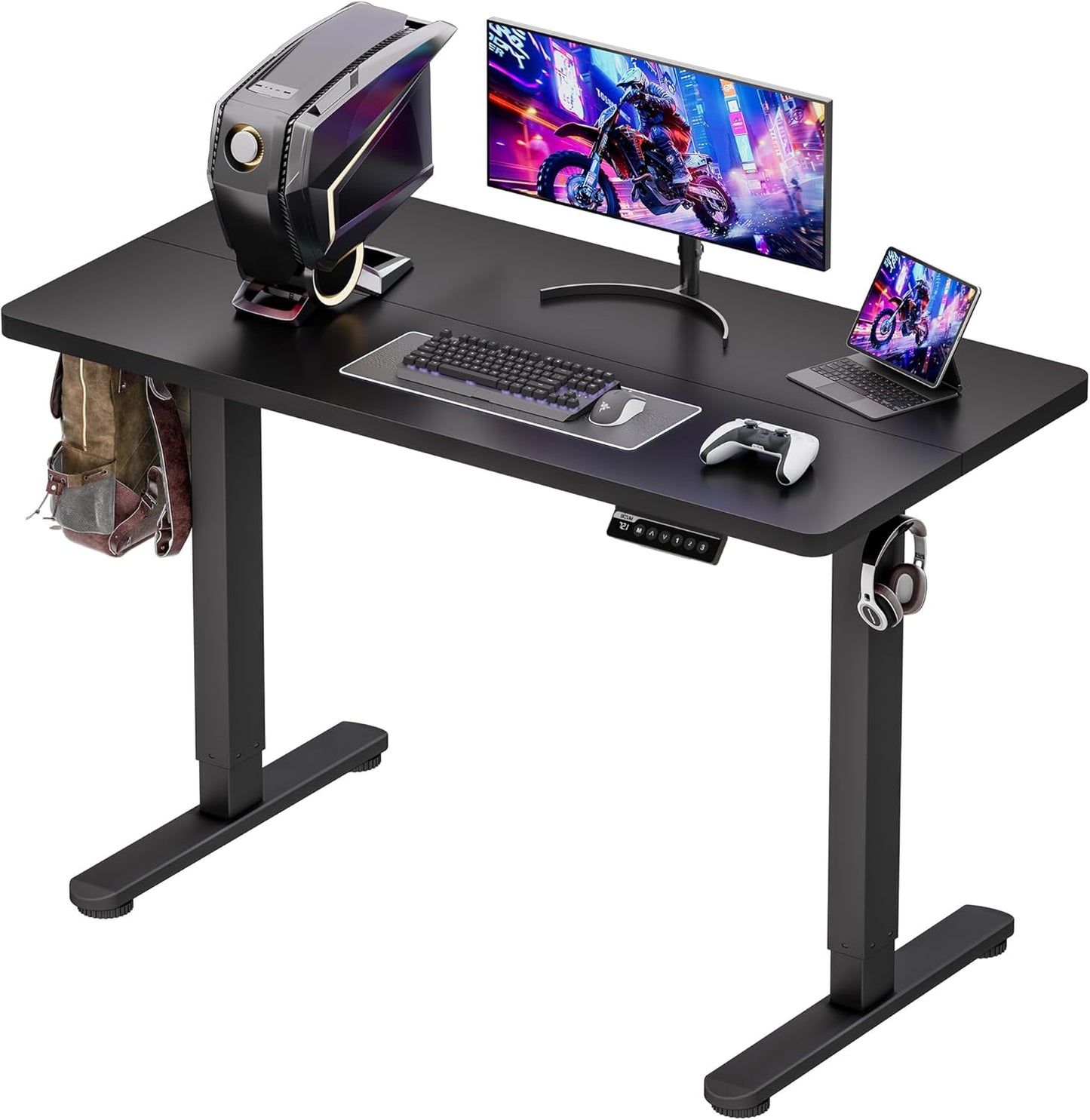 Standing Desk Electric Adjustable Computer Desk-Stand up Desk Office Gaming Home Office Memory Desks 48x24 inches Black