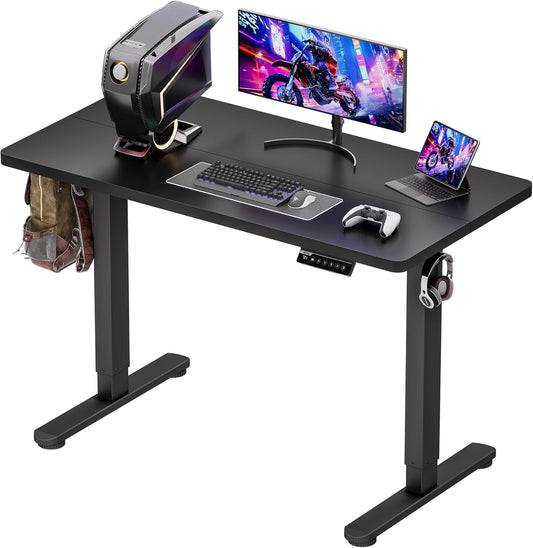Standing Desk Electric Adjustable Computer Desk-Stand up Desk Office Gaming Home Office Memory Desks 48x24 inches Black