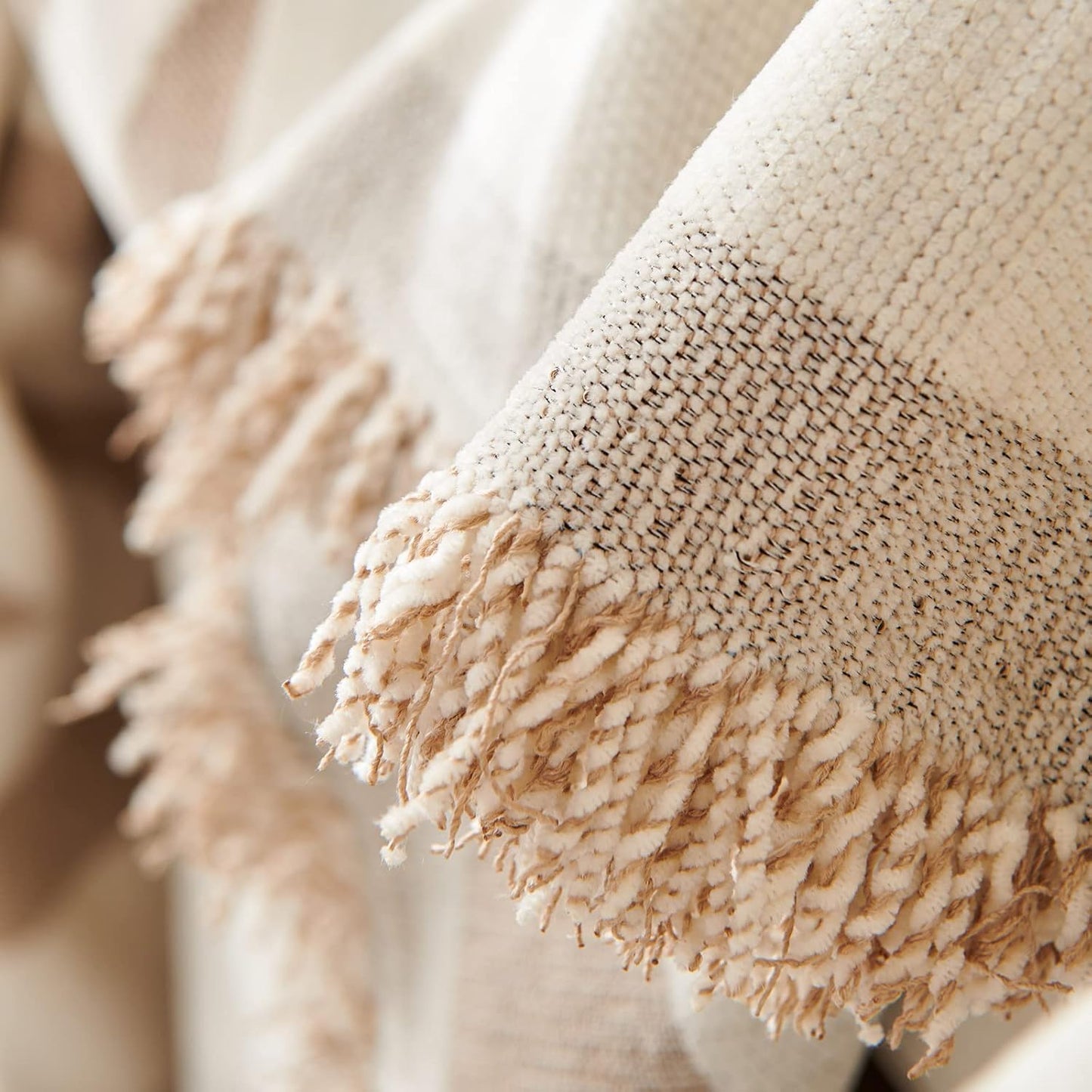 STACYPIK Reversible Khaki Beige Couch Cover Boho Couch Cover for Dogs with Tassels Anti-Slip Furniture Protector for 2 Cushion Couch Versatile Sofa Protector Washable Loveseat Cover Decor-71X102IN