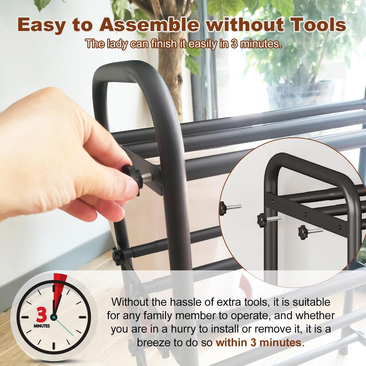 KANAV 4-Tier Expandable Shoe Rack – Adjustable Shoe Organizer & Shoe Storage for Closet, Entryway, and Front Door – Space-Saving Shoe Shelf and Rack Organizer for Home - Black