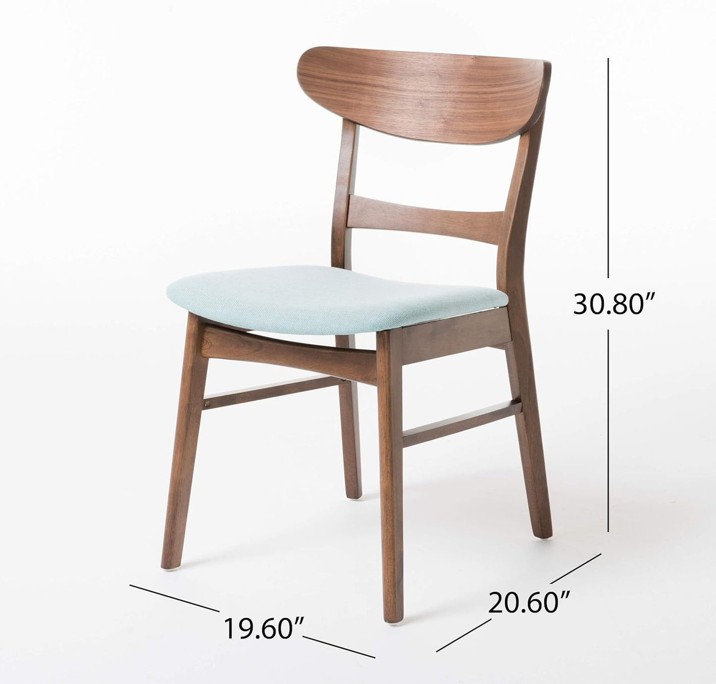 Christopher Knight Home Idalia 50" Rectangular Dining Set, 5-Pcs Set, Natural Walnut / Mint