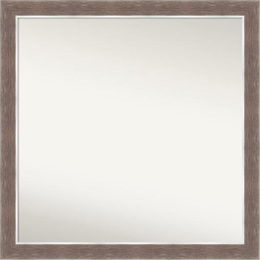 Amanti Art Brown Bathroom Mirror for Over Sink, 30x30 Noble Mocha Square Vanity Mirror, Large Casual Frame, Hangs Horizonally and Vertically, Bathroom Wall Decor, Non-Beveled Edge from WI, USA