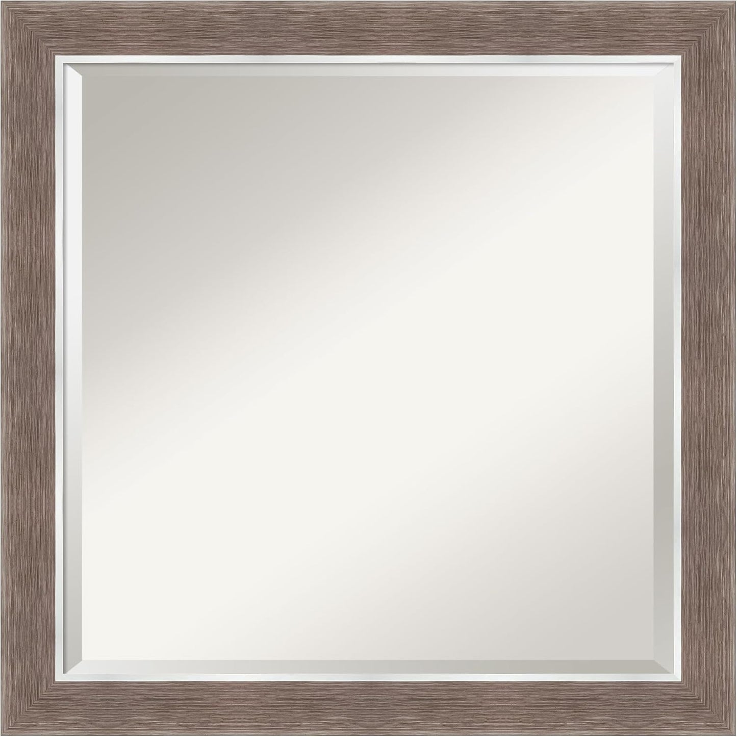 Amanti Art Brown Wall Mirror 24x24 Noble Mocha Square Bathroom Mirror for Wall Decor Living Room, Medium Casual Frame, Hangs Horizonally and Vertically, Bathroom Decor, Beveled Edge from WI, USA