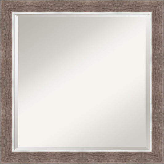 Amanti Art Brown Wall Mirror 24x24 Noble Mocha Square Bathroom Mirror for Wall Decor Living Room, Medium Casual Frame, Hangs Horizonally and Vertically, Bathroom Decor, Beveled Edge from WI, USA