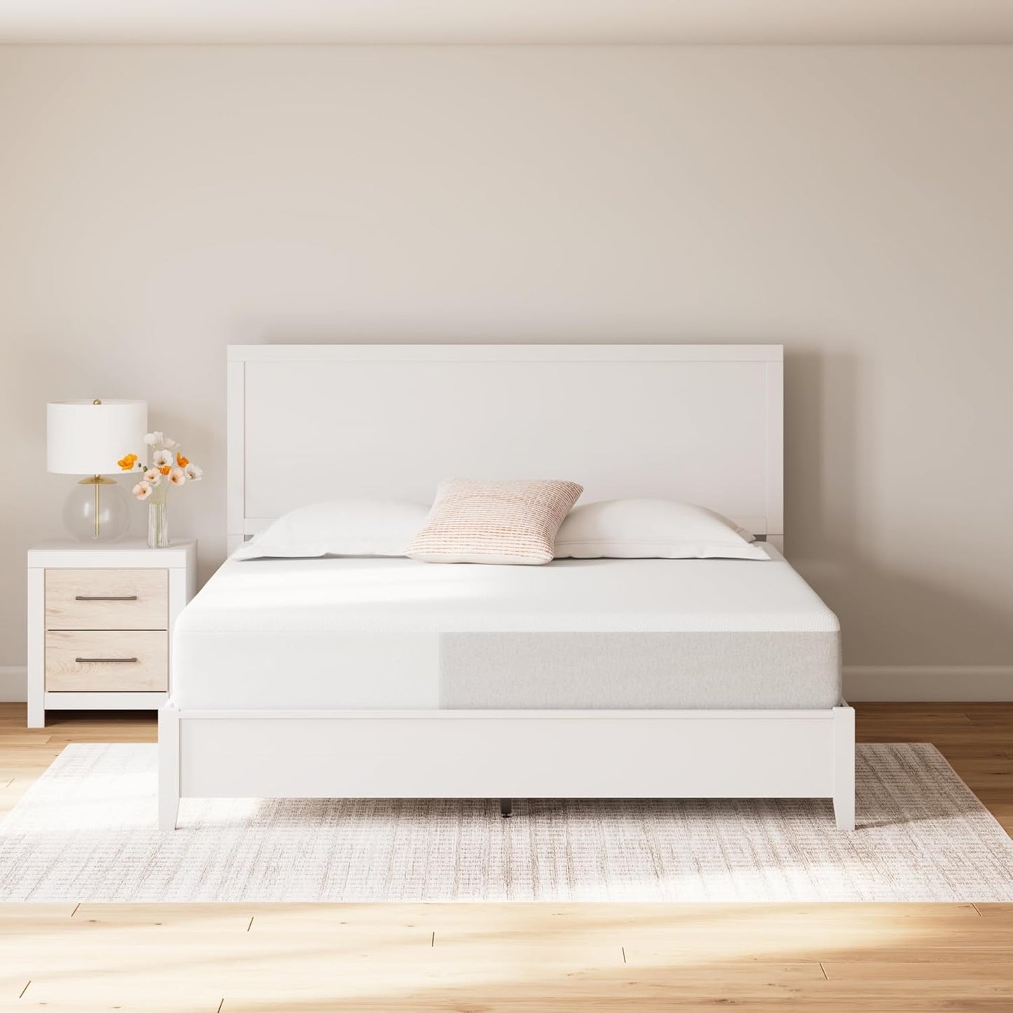 Signature Design by Ashley King Size Cool Max 12 Inch Medium Plush Cooling Gel Infused Memory Foam Mattress for Pressure Relief, Fiberglass Free, Mattress in A Box