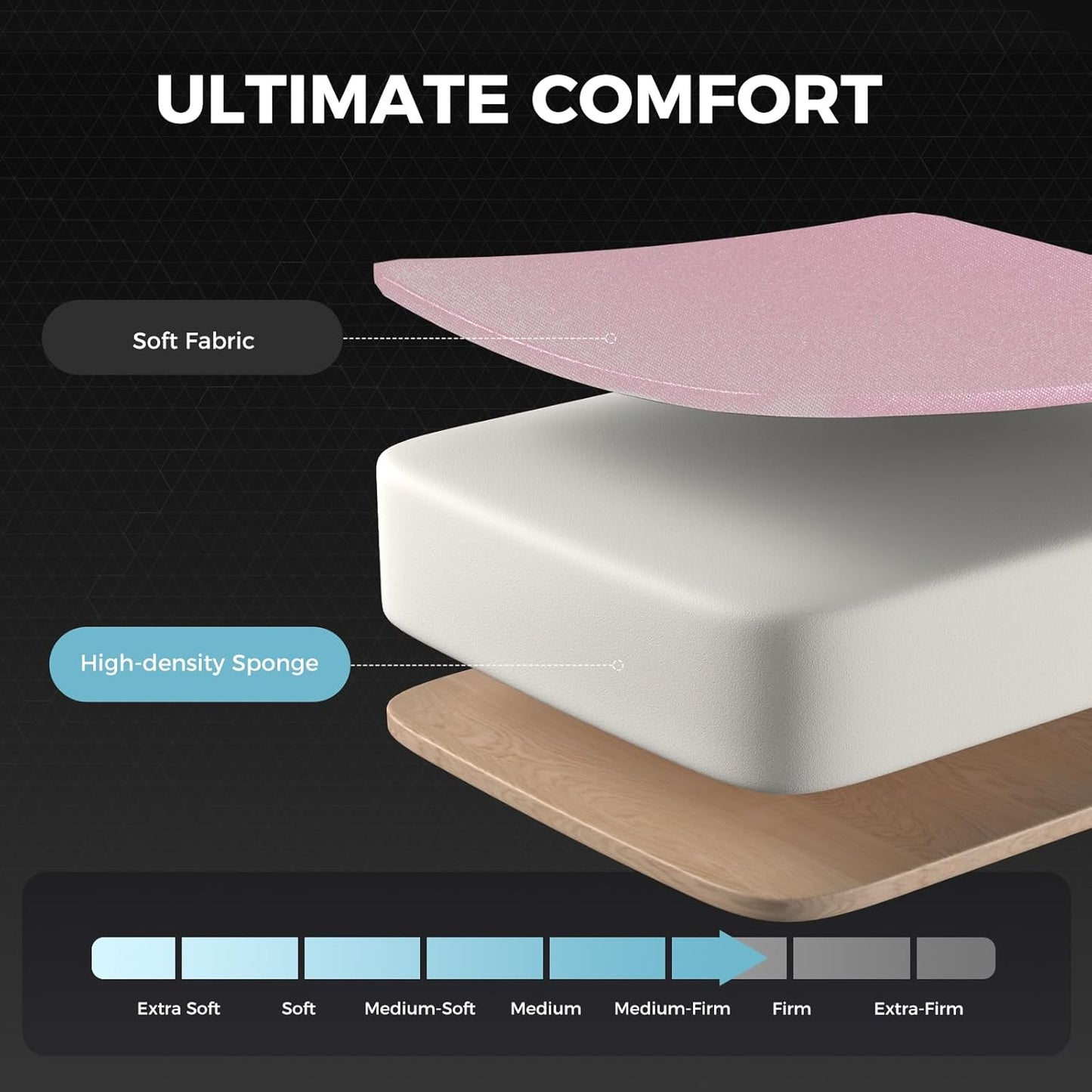 GTPLAYER Gaming Chair with Footrest, Computer Chair with and Lumbar Support, Height Adjustable Game Chair with 360°-Swivel Seat and Headrest and for Office or Gaming (Pink-Fabric)