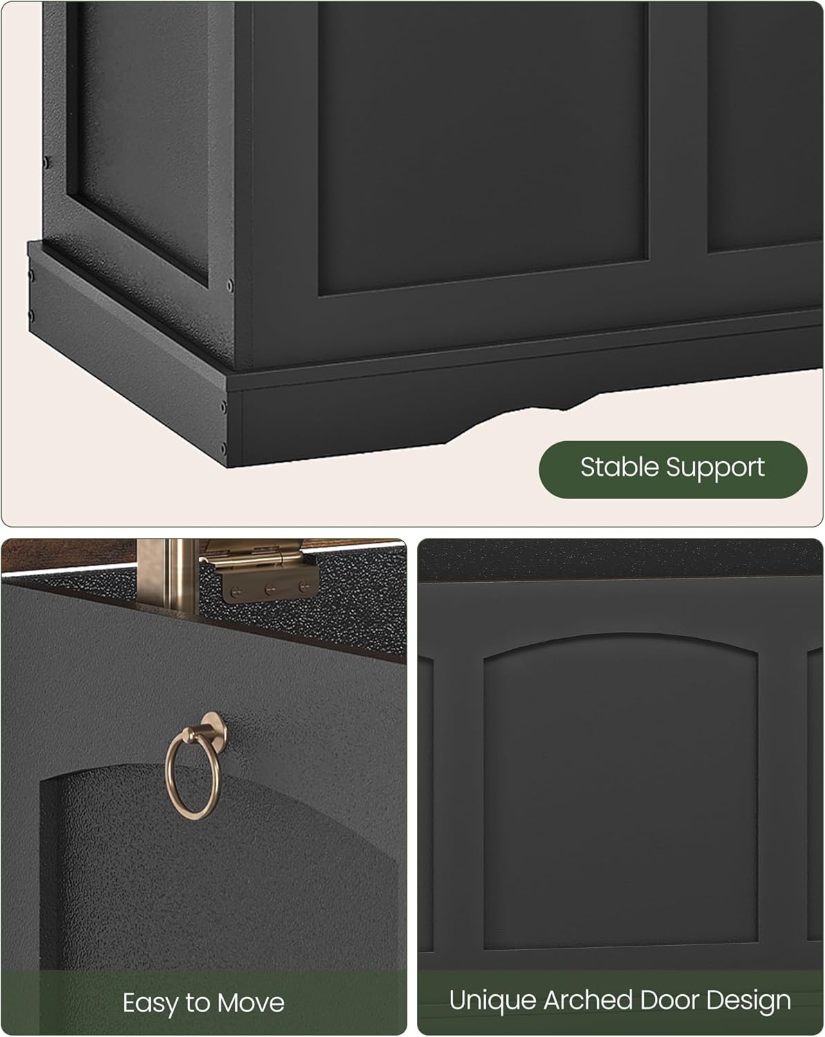 39.4" Storage Chest Bench with Lift Lid, Toy Chest with Safety Hinge, Entryway Shoe Bench, Wooden Storage Trunk, Holds up to 220 lb, for Living Room, Bedroom, Black and Rustic Brown MCW12BF