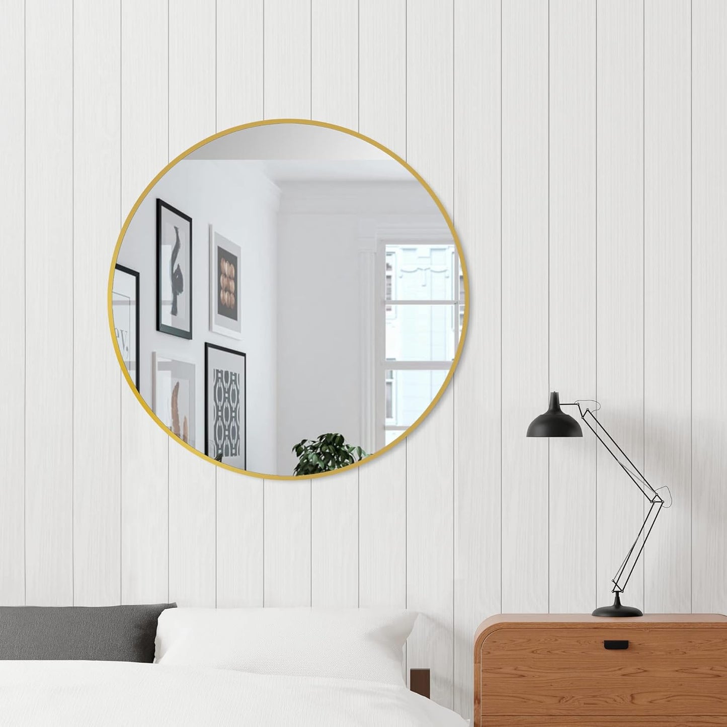 Bathroom Mirrors for Wall,Gold Frame Mirror,26'' Round Circle Mirror for Entryway Bedroom Vanity(26'',Gold)