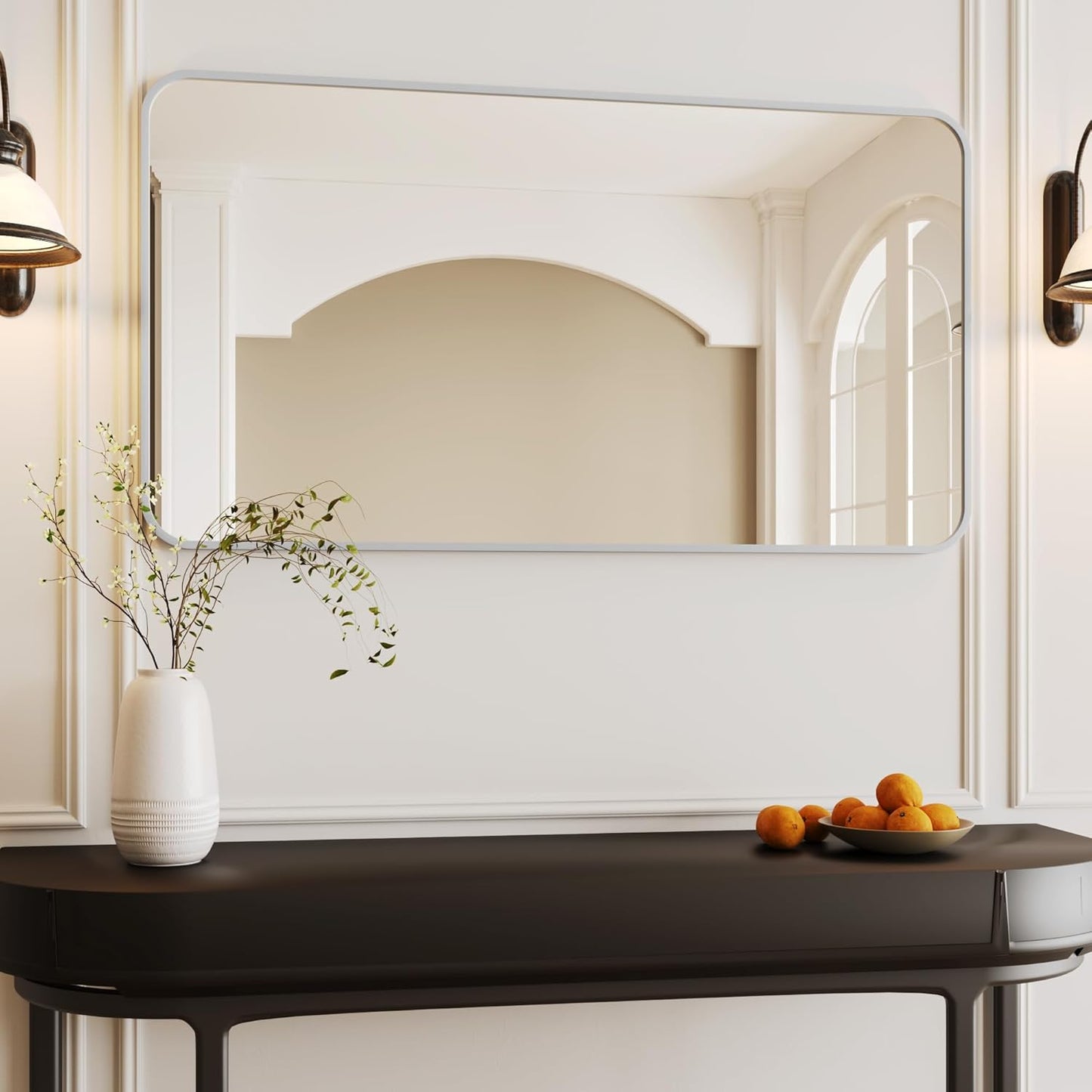 30x55 Wall-Mounted Mirrors,Silver Bathroom Mirror,Mirror for Bathroom,Espejo para baño,Bathroom Mirrors Pair,Bathroom Vanity Mirror