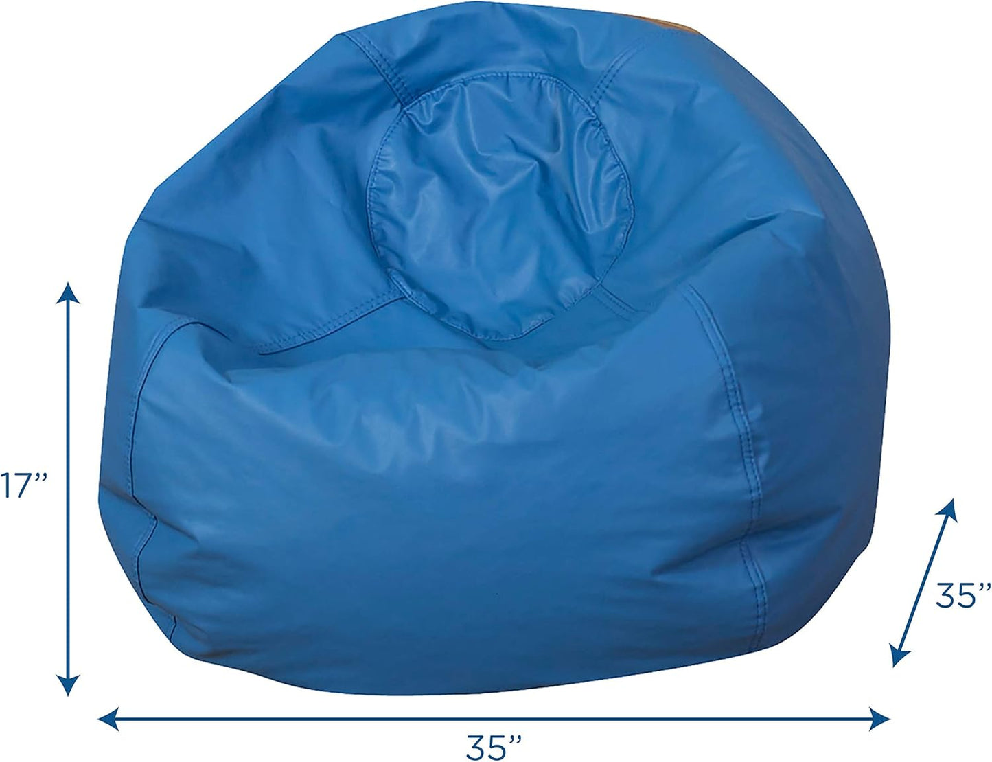 Children's Factory 35" Kids Bean Bag Chairs, Flexible Seating Classroom Furniture, Beanbag Ideal for Boy/Girl Toddler Daycare or Playroom, Blue (CF610-005)